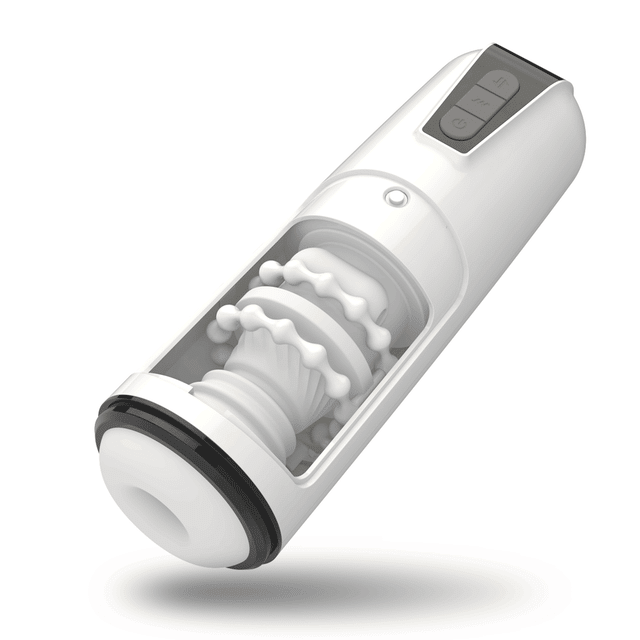 White Vibe - Masturbateur masculin extensible et étanche à vibrations automatiques à 7 modes