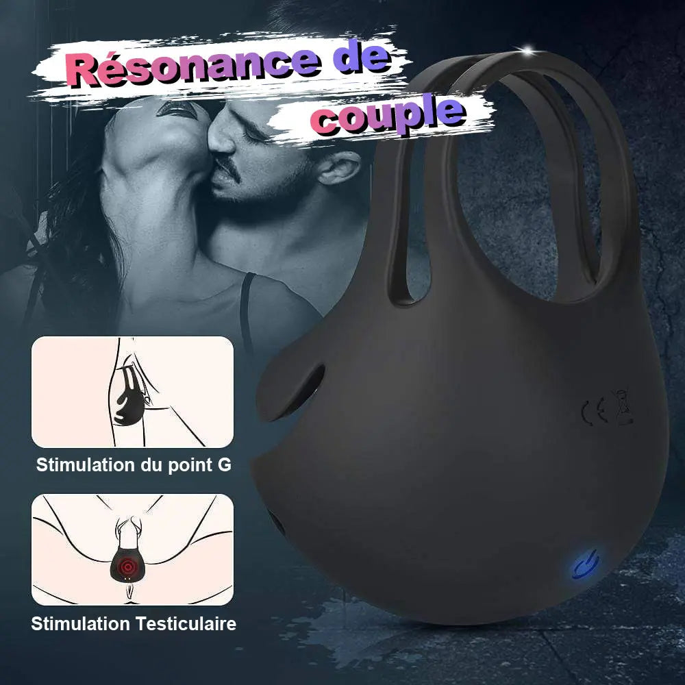 Anneaux pour testicules et pénis avec 9 vibrations, S-Hande