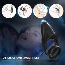 Charger l'image dans la galerie, Double anneau de pénis avec 10 stimulations de points sensibles aux vibrations