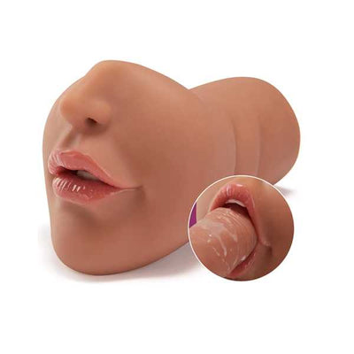 Masturbateur réaliste manuel avec chatte de poche, sexe oral, vaginette, couleur brune, Moruioy