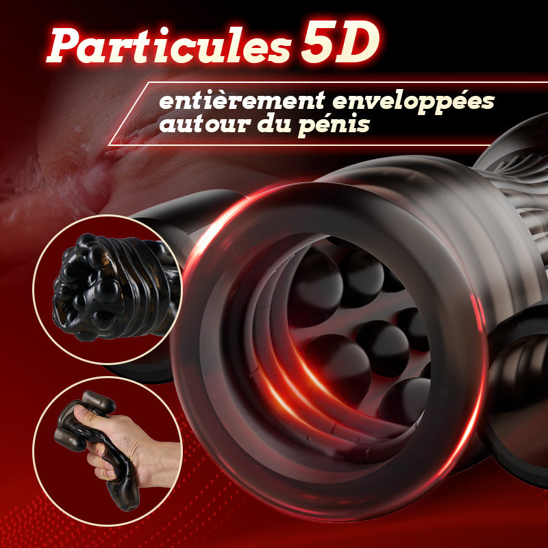 Entraîneur de pénis vibrant Black Knight VI 5 Œufs vibrants