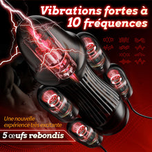 Charger l'image dans la galerie, Entraîneur de pénis vibrant Black Knight VI 5 Œufs vibrants