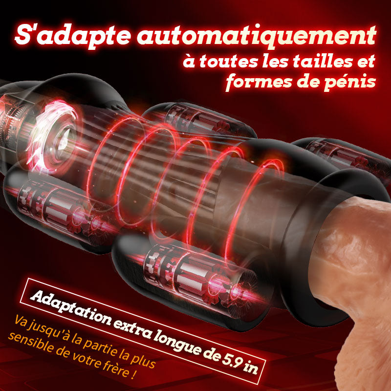 Entraîneur de pénis vibrant Black Knight VI 5 Œufs vibrants