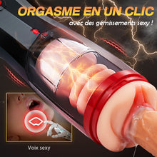 Charger l'image dans la galerie, 4 en 1 Masturbateur cup, 10 modes de vibration, 5 modes de va-et-vient et un mode d'aspiration avec interaction vocale pour une expérience polyvalente.