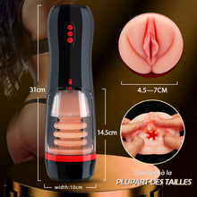 Charger l'image dans la galerie, 4 en 1 Masturbateur cup, 10 modes de vibration, 5 modes de va-et-vient et un mode d'aspiration avec interaction vocale pour une expérience polyvalente.
