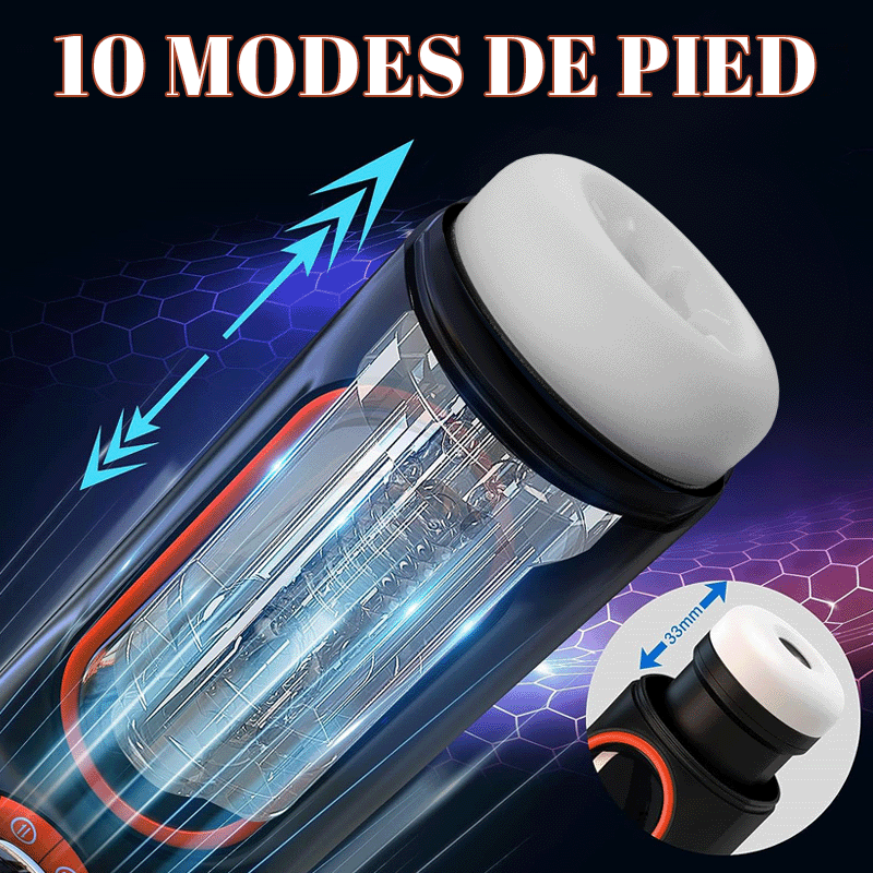 Masturbâteur Homme Succion Automatique avec 10Mode de Vibration & Poussée Silicone Sex Toys Oral Masculin Va & Vient pour la Stimulation du Pénis Jouet Sexuel