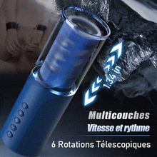 Charger l'image dans la galerie, Bluesea 6 Masturbateur rotatif à poussée bidirectionnelle avec ventouse