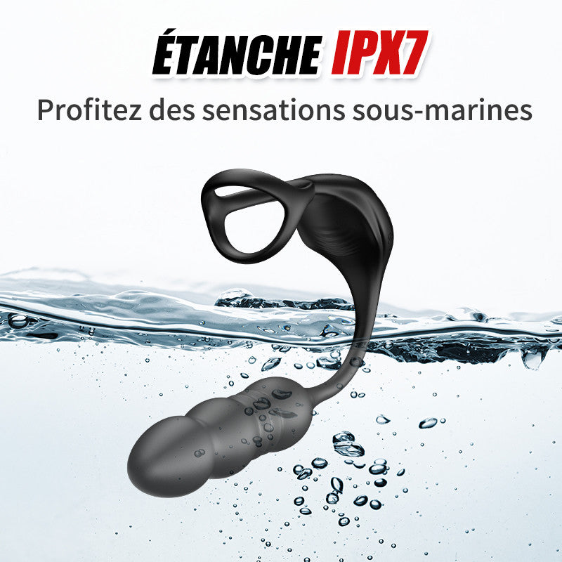 Mike 9 Masseur Prostatique Wearable à Vibrations et Pulsations avec Anneau Pénienn