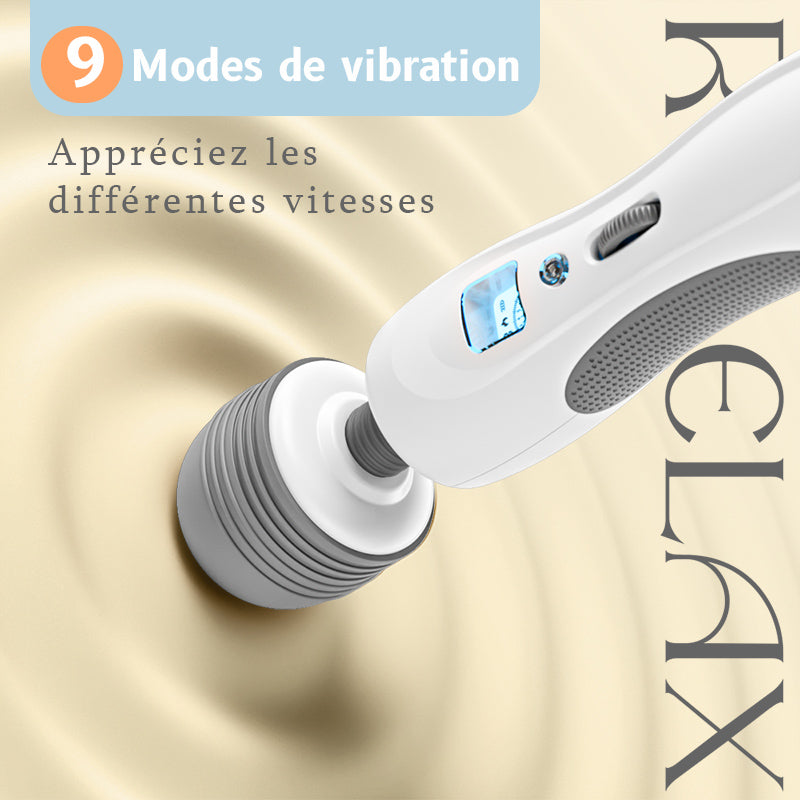 Baguette magique portable et légère avec 8 vibrations et 9 vitesses Masseur pliable