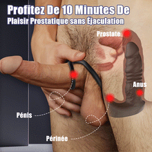 Charger l'image dans la galerie, Jouet anal réaliste pour prostate avec 9 modes de vibrations et double anneau pour une stimulat