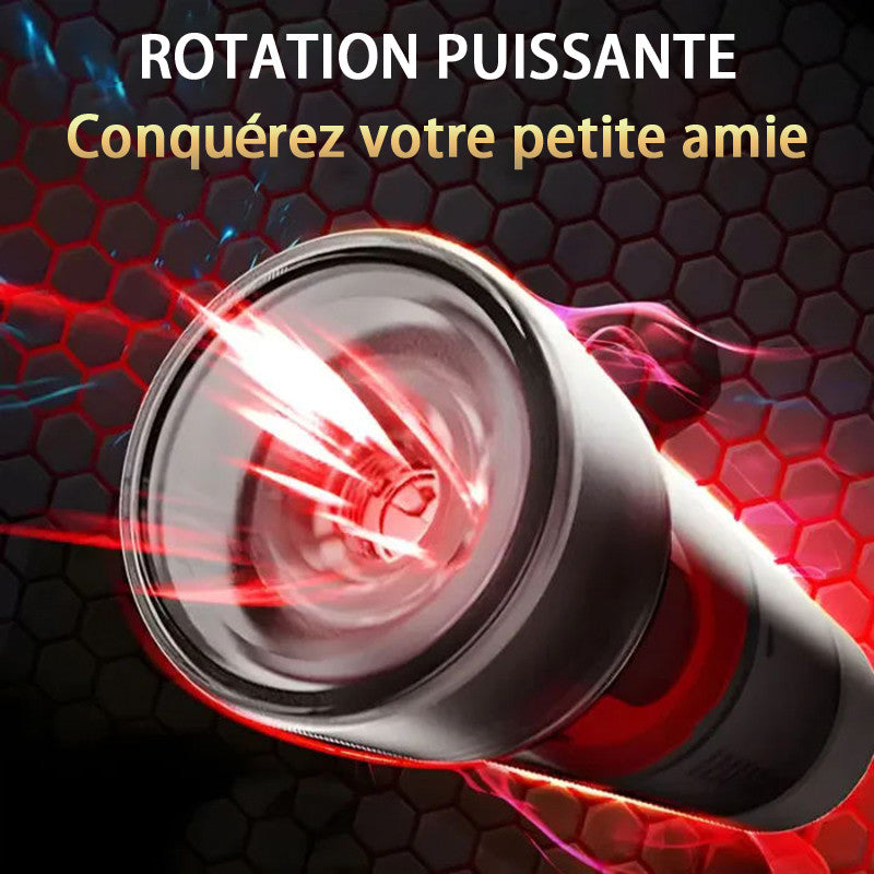 5 Rotation + 5 Aspiration 2-en-1 Godet de Masturbateur cup Pompe à pénis.