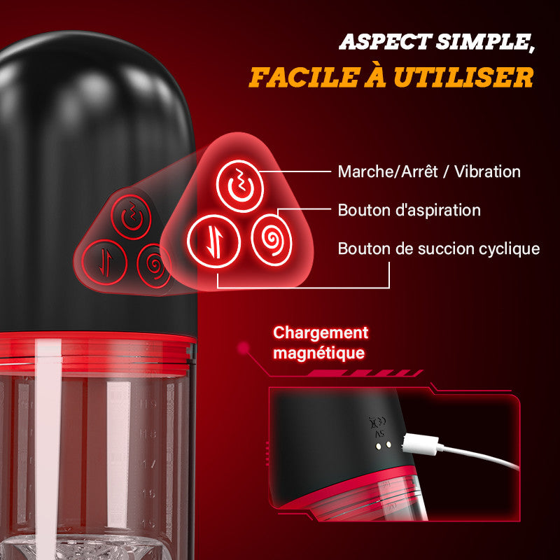 Pompe à pénis automatique 2 en 1, 9 modes de succion puissants pour agrandir votre pénis