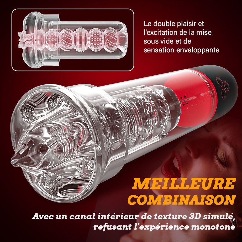 Pompe à pénis automatique 2 en 1, 9 modes de succion puissants pour agrandir votre pénis
