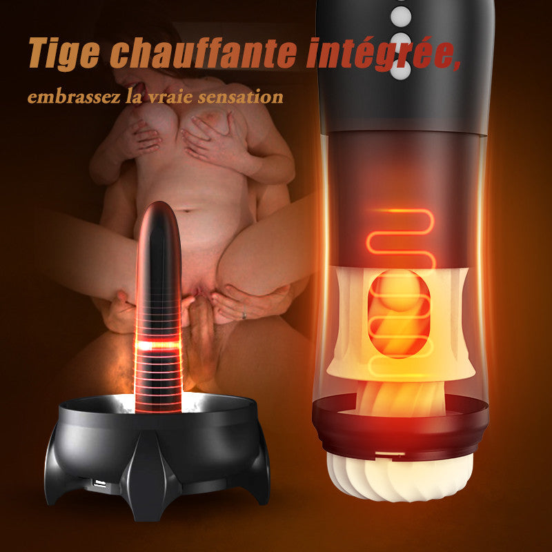 ROCKET Masturbateur 3 Rotation 5 Vibration+Va-et-Viens chauffant