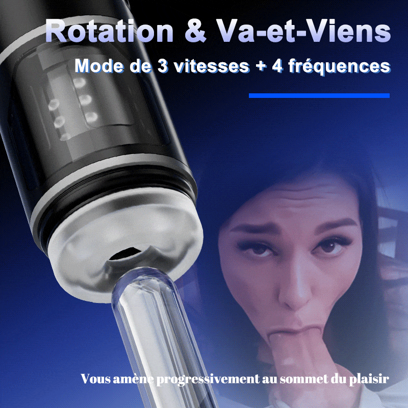 Coupe de masturbation HERO avec ventouse, 7 fréquences, télescopique + rotative