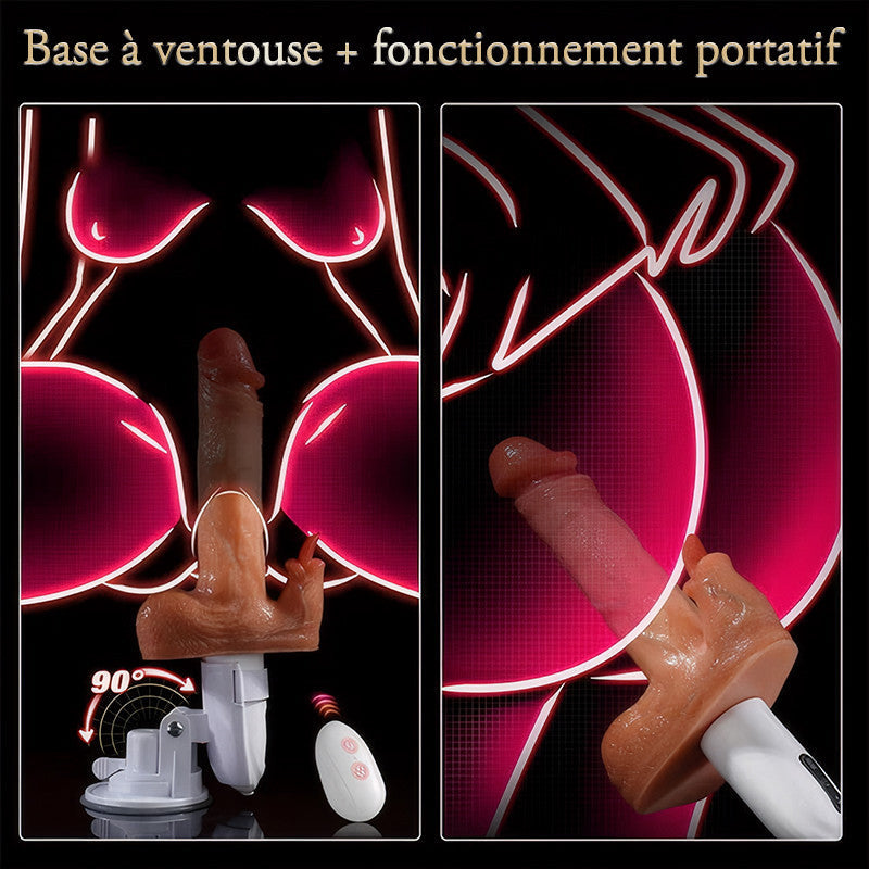 Sex Machine 90° Réglable Automatiquement 8 Godes Vibrants, Vibrants et Léchants Vibrateur