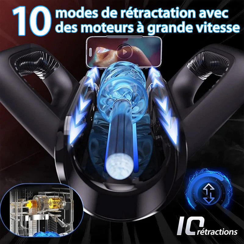 LETEN 10 Masturbateur à moteur à grande vitesse avec support pour téléphone