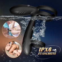 Charger l'image dans la galerie, Warren - Anneau pénien double anneau premium 10 rotations + 10 vibrations
