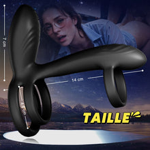 Charger l'image dans la galerie, Warren - Anneau pénien double anneau premium 10 rotations + 10 vibrations