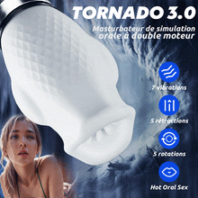 Charger l'image dans la galerie, Tornado 3.0 - Masturbateur à double moteur sexe oral 7 vibrations 5 rétractions 5 rotatio