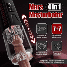 Charger l'image dans la galerie, Mars - Oral Dominator 7Vibrantion 7Rotation 7Va-et-Viens Masturbateur 4 en 1 Ă  double mote