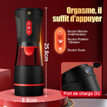 Charger l'image dans la galerie, Kiss Mark - Masturbateur masculin avec écouteurs, 9 vibrations, 9 succions, 9 rotations