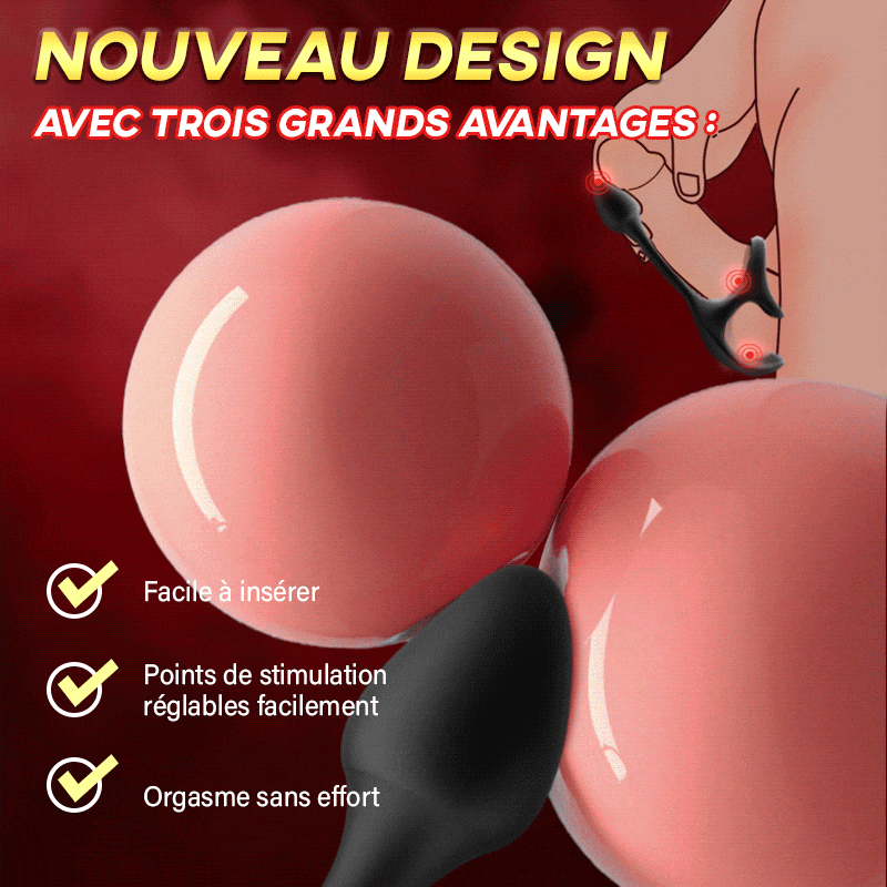 Plug anal Stimulateur vibrant Ă  balle avec cockring