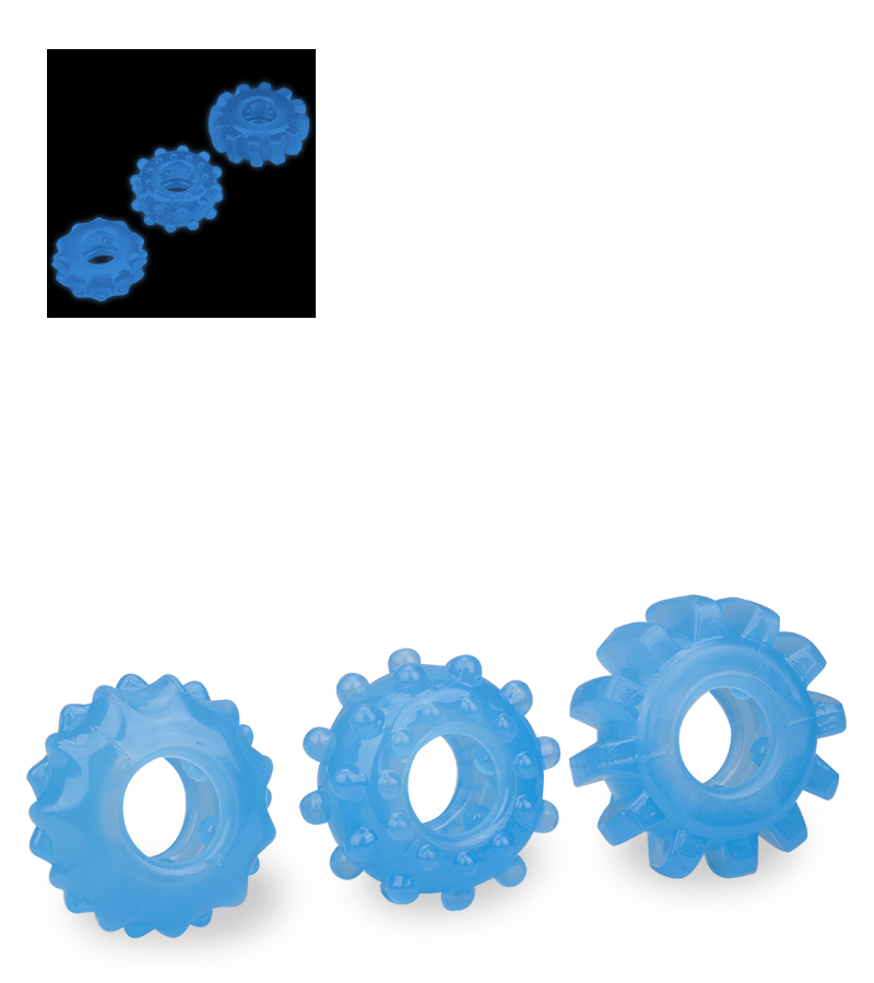 3 anneaux cockring phosphorescents Lumino