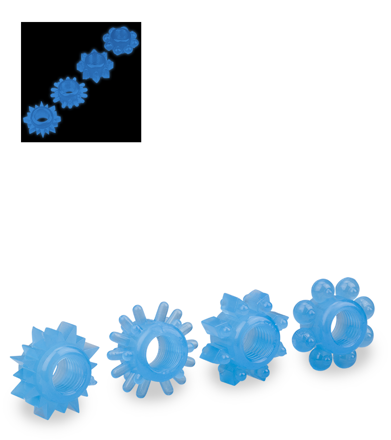 4 anneaux cockring phosphorescents Lumino