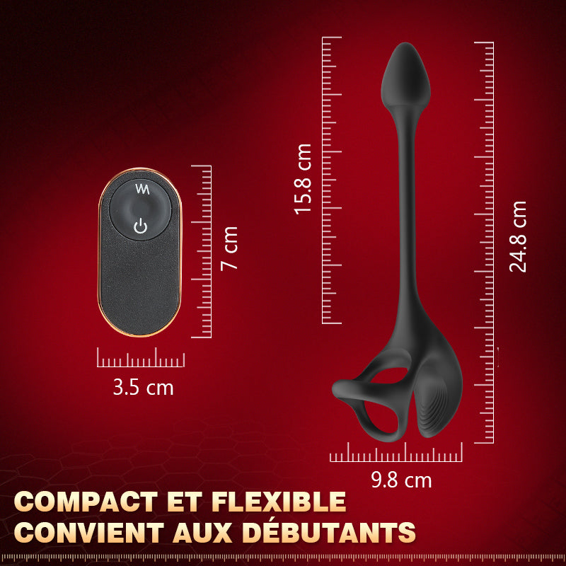 Plug anal Stimulateur vibrant Ă  balle avec cockring