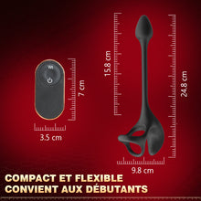 Charger l'image dans la galerie, Plug anal Stimulateur vibrant Ă  balle avec cockring