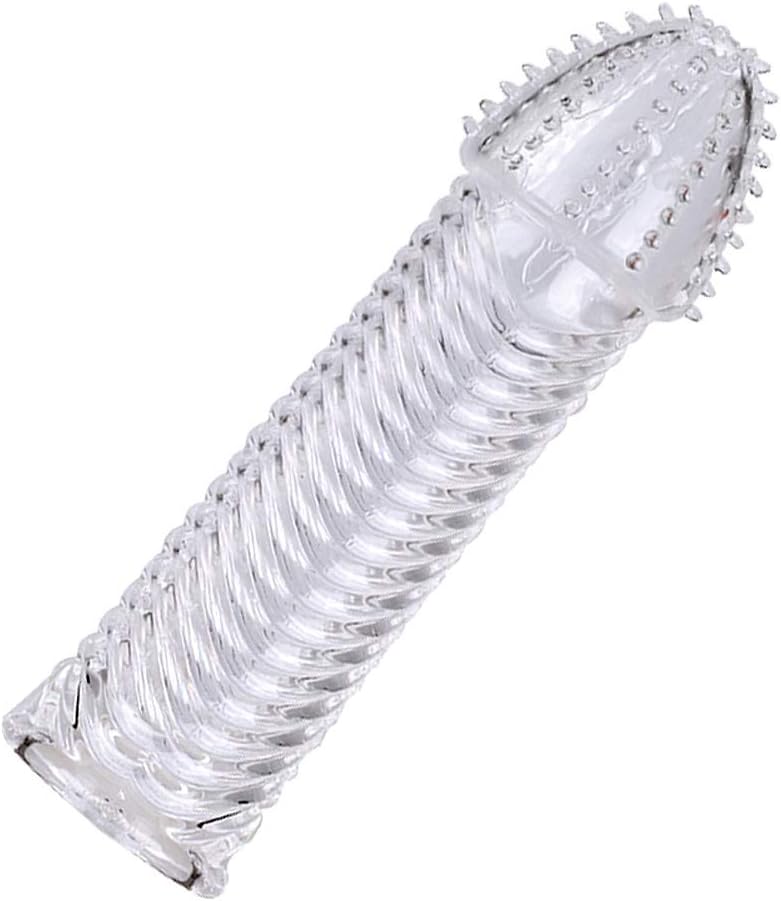 Manchons de Pénis en Silicone Gaines de Pénis à Stimulation Intensive de Particules Transparentes Retarder L'éjaculation Améliorer La Couverture D'agrandissement Du Coq D'érection (jeu de 4)