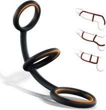 Charger l'image dans la galerie, Anneaux en silicone 3in1, anneau pénien extensible pour toutes les tailles, anneau pénien en silicone pour un plaisir plus long et plus dur, anneau avec 3 tailles différentes, jouet sexuel