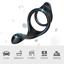 Charger l'image dans la galerie, Double Penetration Pour Couple anale Anneau Pénis Homme,Anneau Homme Silicone Anneau pennis Homme réglable Doux sextoyse pour Hommes