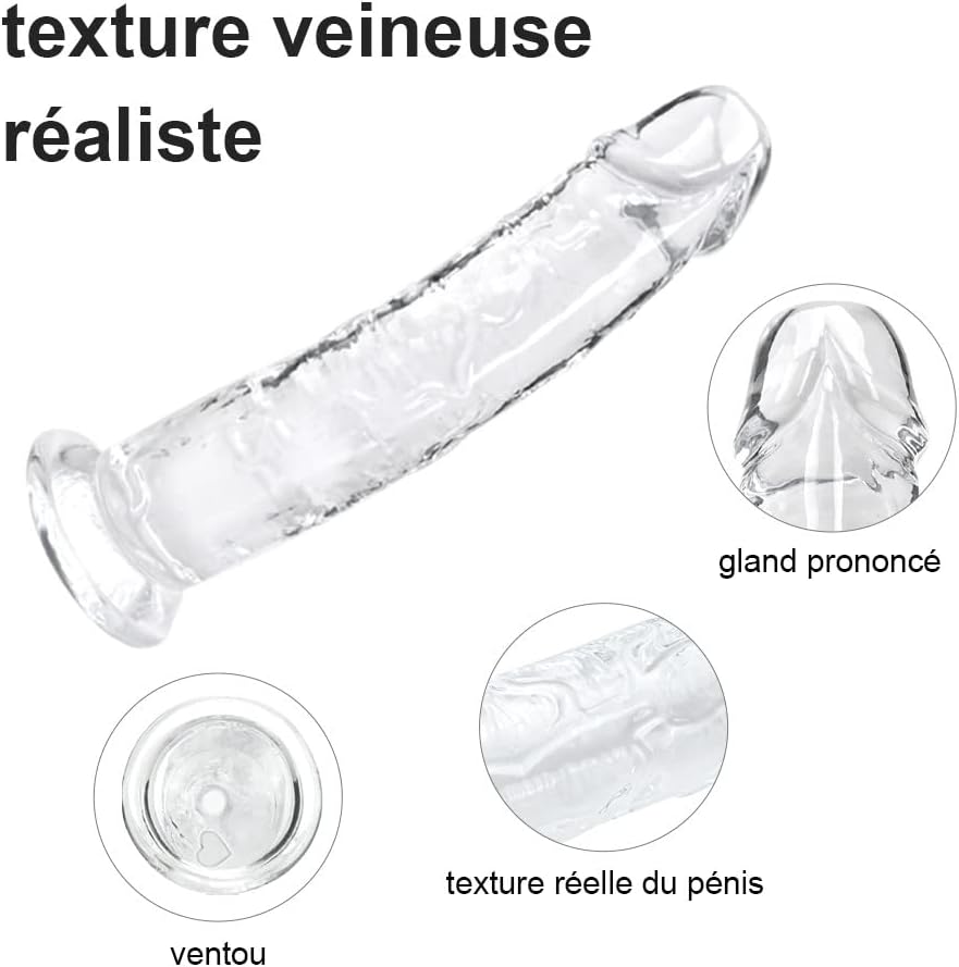 Gode realiste de 18 cm pour femme, souple et adapté aux débutants. Doté d'une gode ventouse, idéal pour femmes et couples. Jouet sexuel pour adultes offrant des plaisirs intenses sex toys