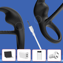 Charger l'image dans la galerie, Vibrateurs anneau Pénien, Vibrateurs anaux pour homme Stimulateur de massage de la Prostate avec 10 modes de Vibration Télécommande Vibrant Cockring Anal Plug Jouets sexuels pour hommes Couples