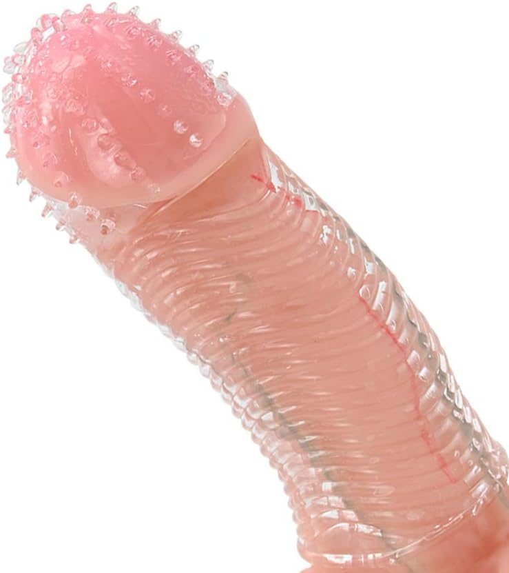 Manchons de Pénis en Silicone Gaines de Pénis à Stimulation Intensive de Particules Transparentes Retarder L'éjaculation Améliorer La Couverture D'agrandissement Du Coq D'érection (jeu de 4)