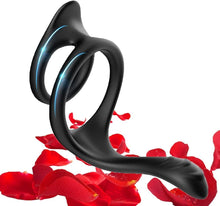 Charger l'image dans la galerie, Double Penetration Pour Couple anale Anneau Pénis Homme,Anneau Homme Silicone Anneau pennis Homme réglable Doux sextoyse pour Hommes