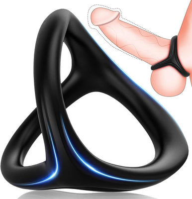 Anneaux de Pénis Triangle pour Homme Couples , Adorime Silicone Anneaux Péniens Jouets Sexuels Pour Améliorer les Performances Sexuelles, Plus Dur et Plus Fort
