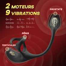 Charger l'image dans la galerie, Plug anal Stimulateur vibrant Ă  balle avec cockring