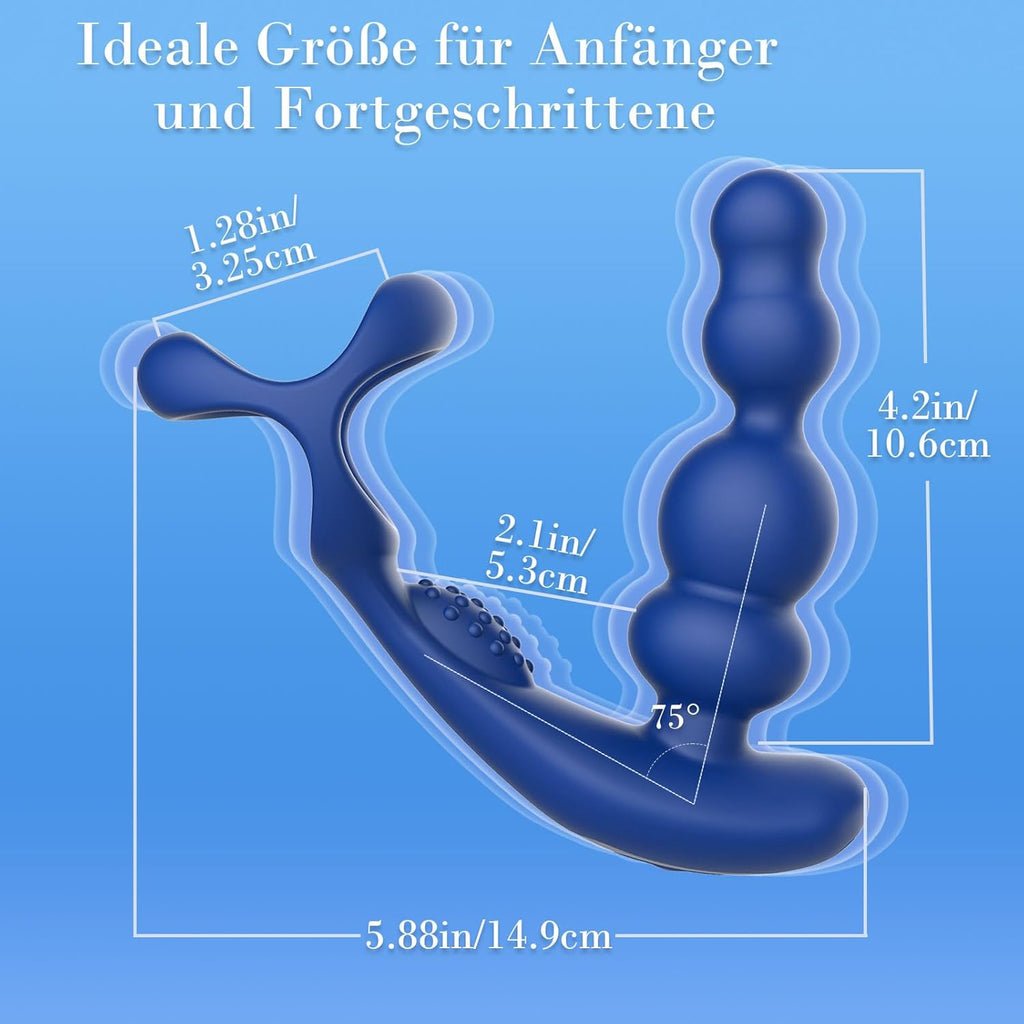 Vibromasseur anal pour homme - 4 en 1 Stimulation de la prostate - Télécommande Perles anales Godemichet anal avec double anneau pénien 10 vibrations & 3 modes rotation Masseur de prostate Plug anal