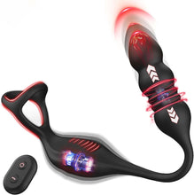 Charger l'image dans la galerie, Vibromasseur pour Homme Sex Toys, Plug Anal Vibrant Sex toýs Homme Masseurs de Prostate Sextoy Homme Sex avec Anneau Pénienn, Sex Toys Anals Gode Vibro-masseur 9 Mode Télescopique & Vibrations