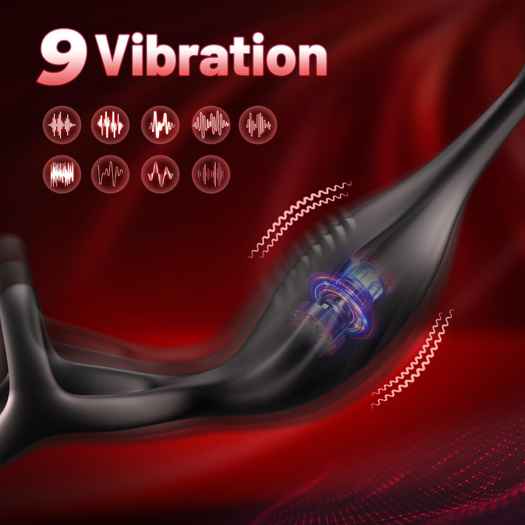 Vibromasseur pour Homme Sex Toys, Plug Anal Vibrant Sex toýs Homme Masseurs de Prostate Sextoy Homme Sex avec Anneau Pénienn, Sex Toys Anals Gode Vibro-masseur 9 Mode Télescopique & Vibrations