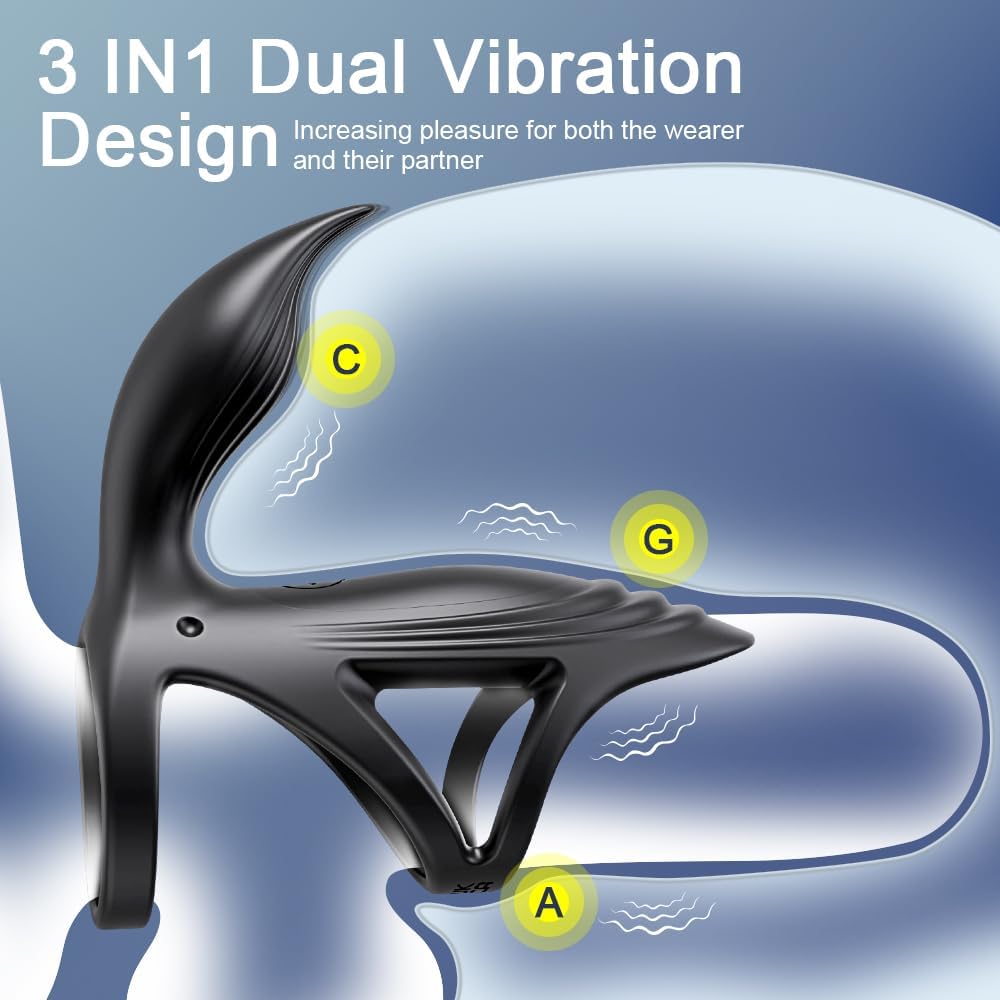 Anneaux Péniens Vibrants avec App, Vibrateur d'Anneaux Péniens à Deux Moteurs, Jouets Sexuels pour Adultes à Distance pour le Plaisir des Hommes, Masseur de Coq à 7 Vibrations Puissantes pour Hommes