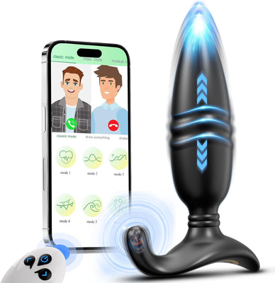 Plug Anus Vibromasseurs Sex Toys - Masseurs de Prostate Vibrant Sex Toýs Couple Homme, Vibrateur Anal Télécommandé Gode Homme pour Gay Sextoyse Couple Plaisir Homme Sex avec 9 Poussée & Vibration