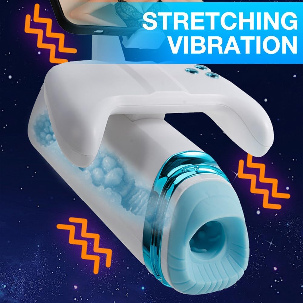 Masturbateurs Masculin, Masturbùteur Homme Mains Libres avec 10 modes de vibrations télescopiques, Masturbateur Automatique Sextoys Homme Orale Erotique