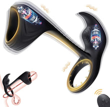 Charger l'image dans la galerie, Vibrateurs anneau Pénien, Vibrateurs anaux pour homme Stimulateur de massage de la Prostate avec 10 modes de Vibration Télécommande Vibrant Cockring Anal Plug Jouets sexuels pour hommes Couples