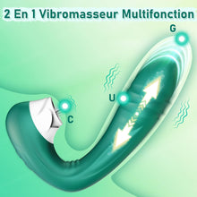 Charger l'image dans la galerie, Vibromasseur en Silicone Point G pour Femme,Clitoris Vibrator avec 10 Modes de Poussée et de Léchage,Étanche Jouets Sexuels Rechargeables avec Stimulation Anale pour Couple, Adultes