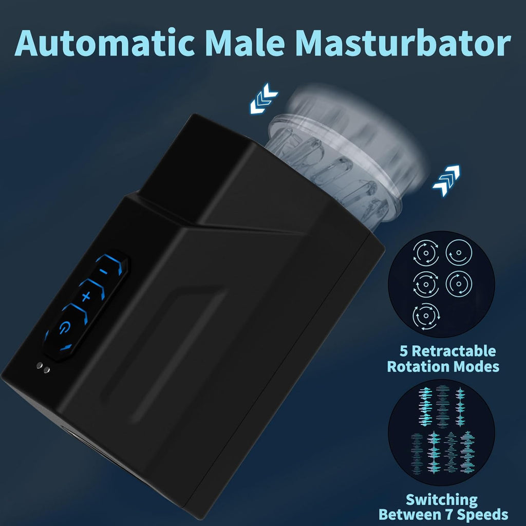 Masturbateurs Masculin Automatique,Sextoyse Homme Sex,Avec 5 Modes Télescopiques Et Rotations,7 Vitesses Commutables,Pour Stimulation de Pénis Jouets Sexuels pour Hommes,Sextoyse Couple Plaisir Homme