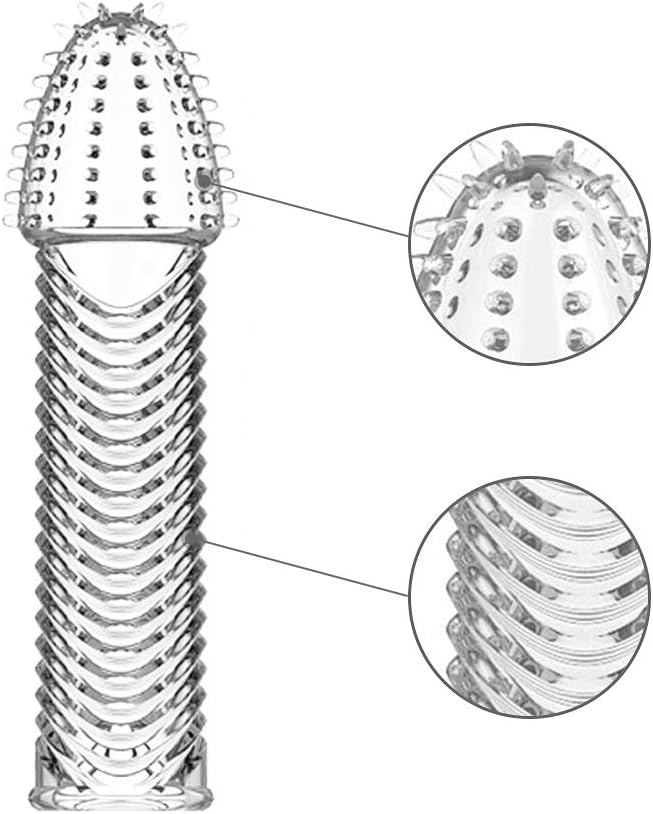 Manchons de Pénis en Silicone Gaines de Pénis à Stimulation Intensive de Particules Transparentes Retarder L'éjaculation Améliorer La Couverture D'agrandissement Du Coq D'érection (jeu de 4)
